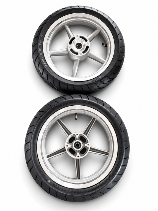 14-Inch Chrome Supermoto Mag Wheel Set