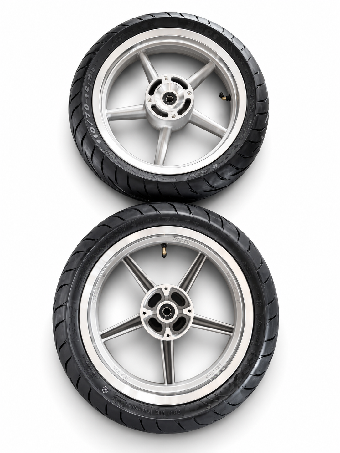 14-Inch Chrome Supermoto Mag Wheel Set
