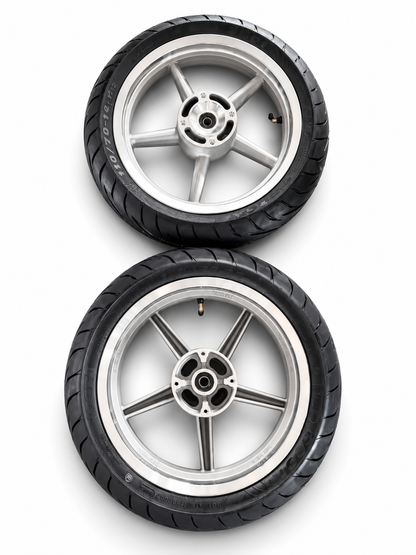 14-Inch Chrome Supermoto Mag Wheel Set