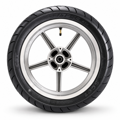 14-Inch Chrome Supermoto Mag Wheel Set