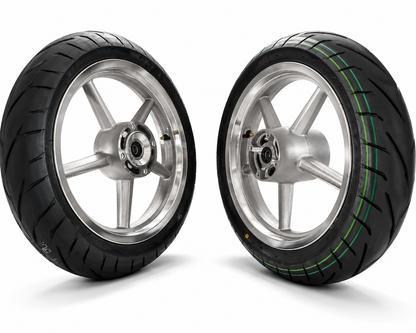 14-Inch Chrome Supermoto Mag Wheel Set