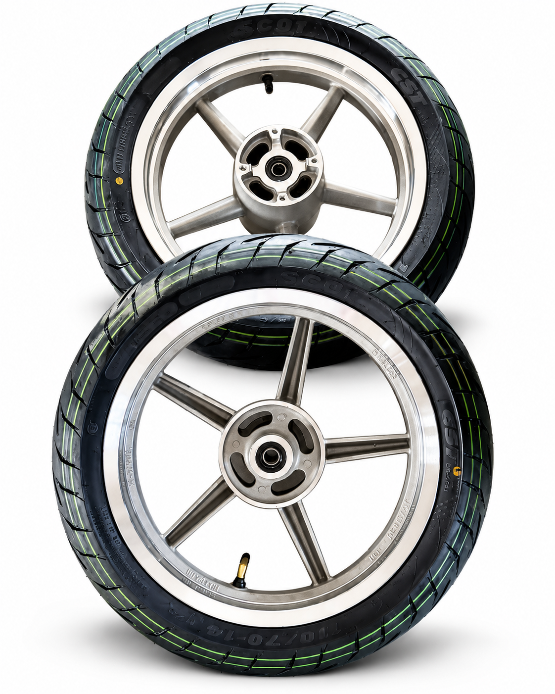 14-Inch Chrome Supermoto Mag Wheel Set