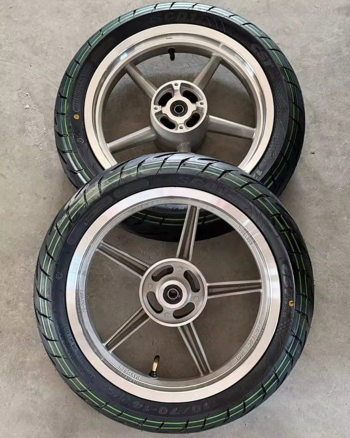 14-Inch Chrome Supermoto Wheel Set